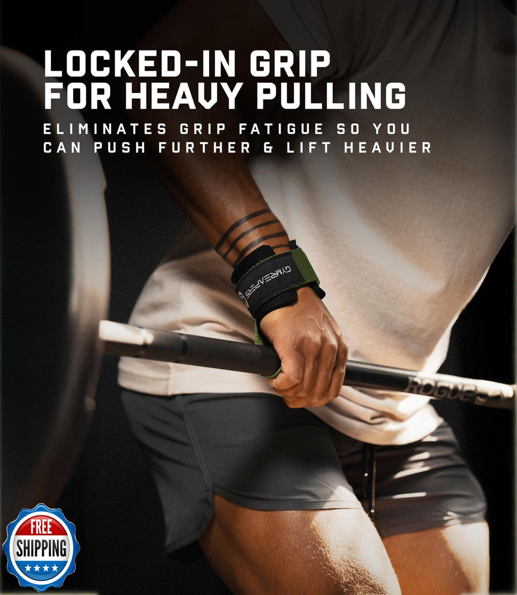 Gymreapers Weight Lifting Straps with Dowel - Wrist Straps for Weightlifting