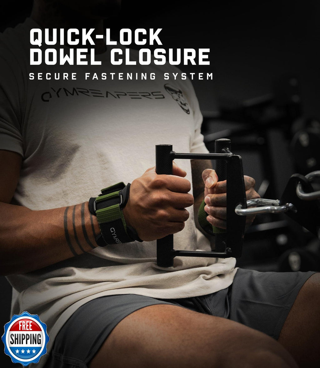 Gymreapers Weight Lifting Straps with Dowel - Wrist Straps for Weightlifting