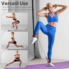 Ankle Resistance Bands with Cuffs for Women & Men - 3-Level Adjustable Leg & Glute Workout Equipment, Portable Home Gym Exercise Bands for Kickbacks, Hip Thrusts, Yoga, Strength Training